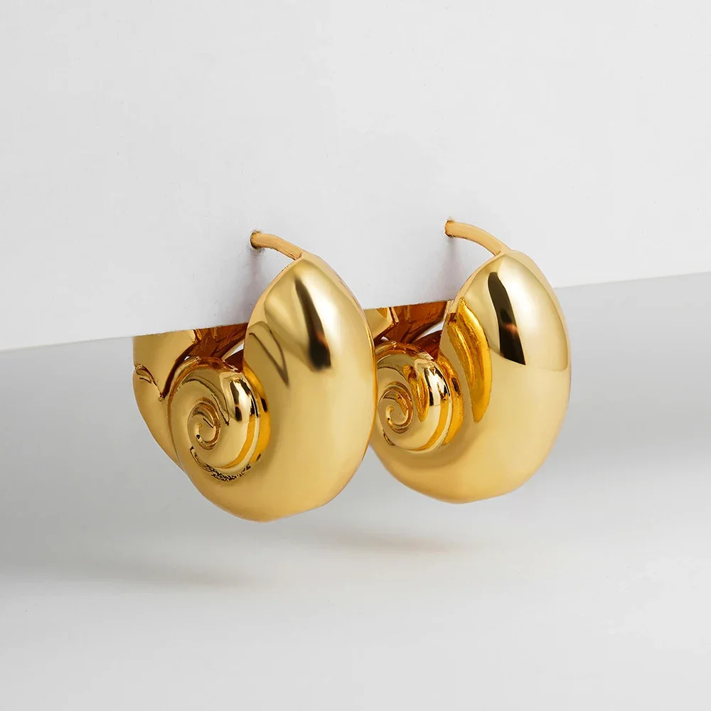 Boucles d'Oreilles Escargot Doré pendent