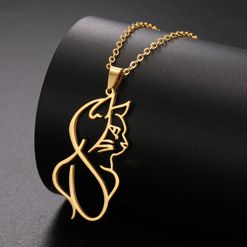 Collier Chat Artistique acier
