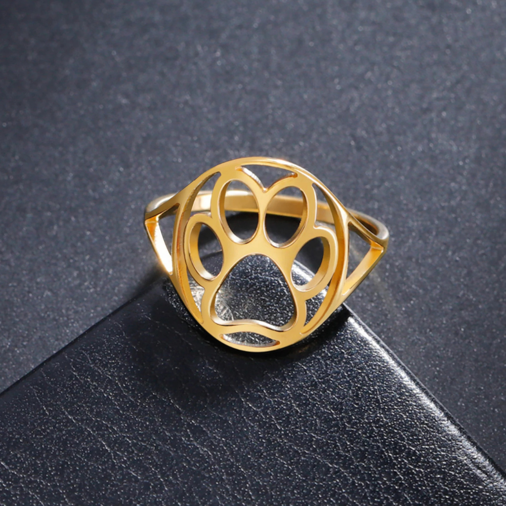Bague Patte de Chien Femme doré