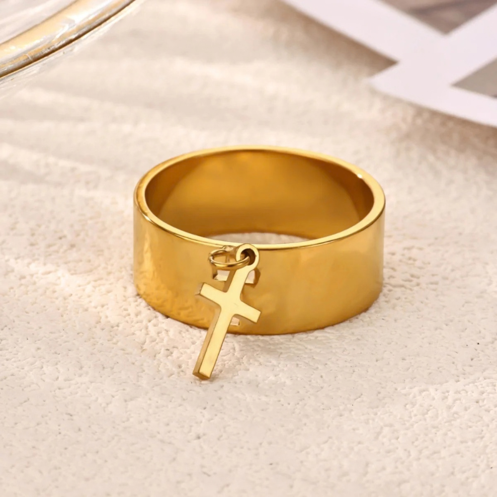 Bague Croix breloque