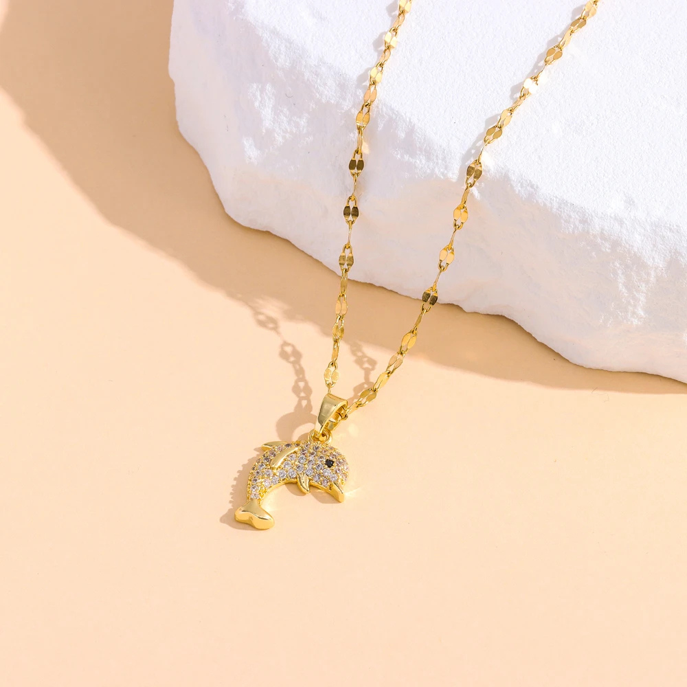 Collier Dauphin Strass brillant