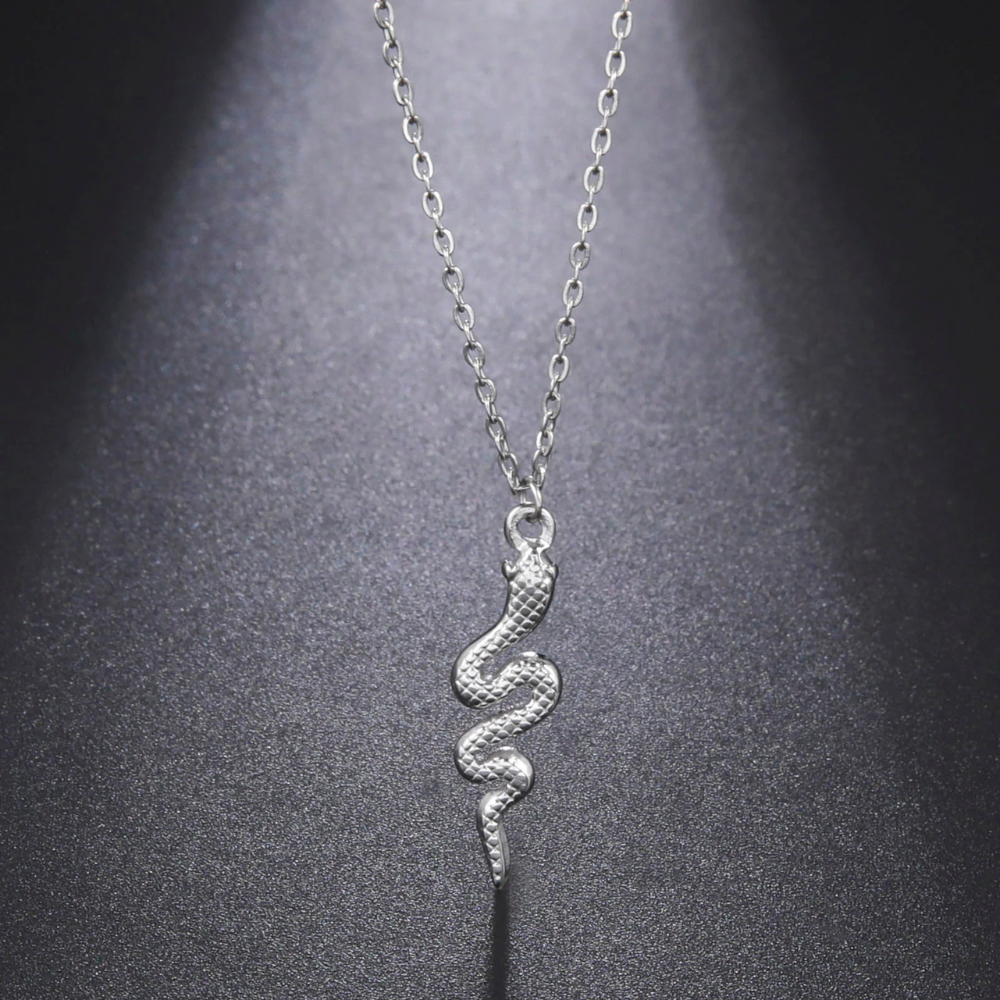 Collier Serpent Design argenté