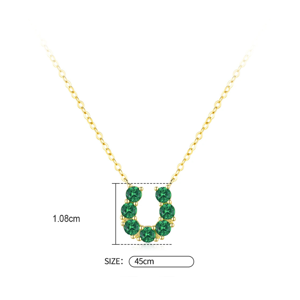 pendentif Fer à Cheval Or Diamants Verts