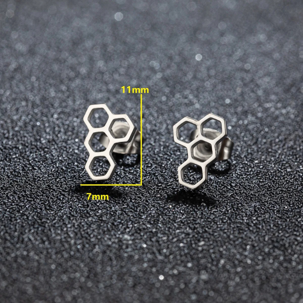 Boucles d'Oreilles Alvéole Abeille taille