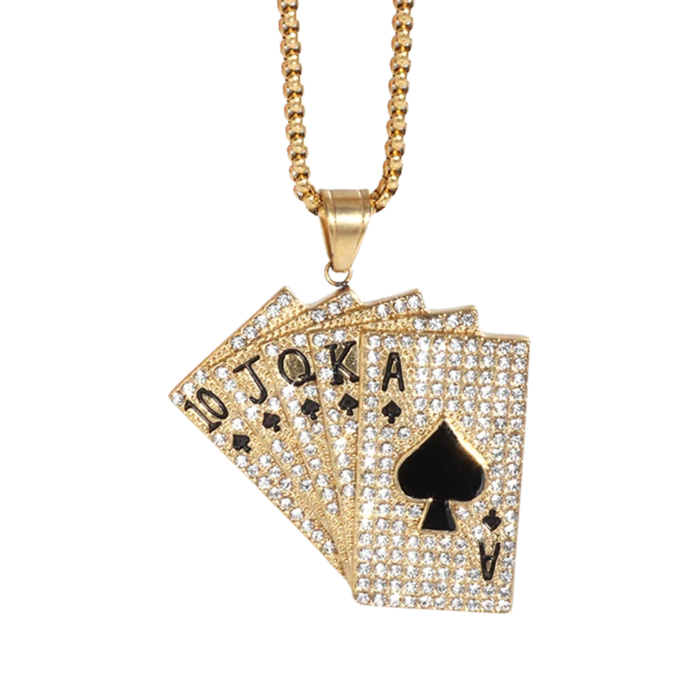 Collier Jeu de Carte Strass