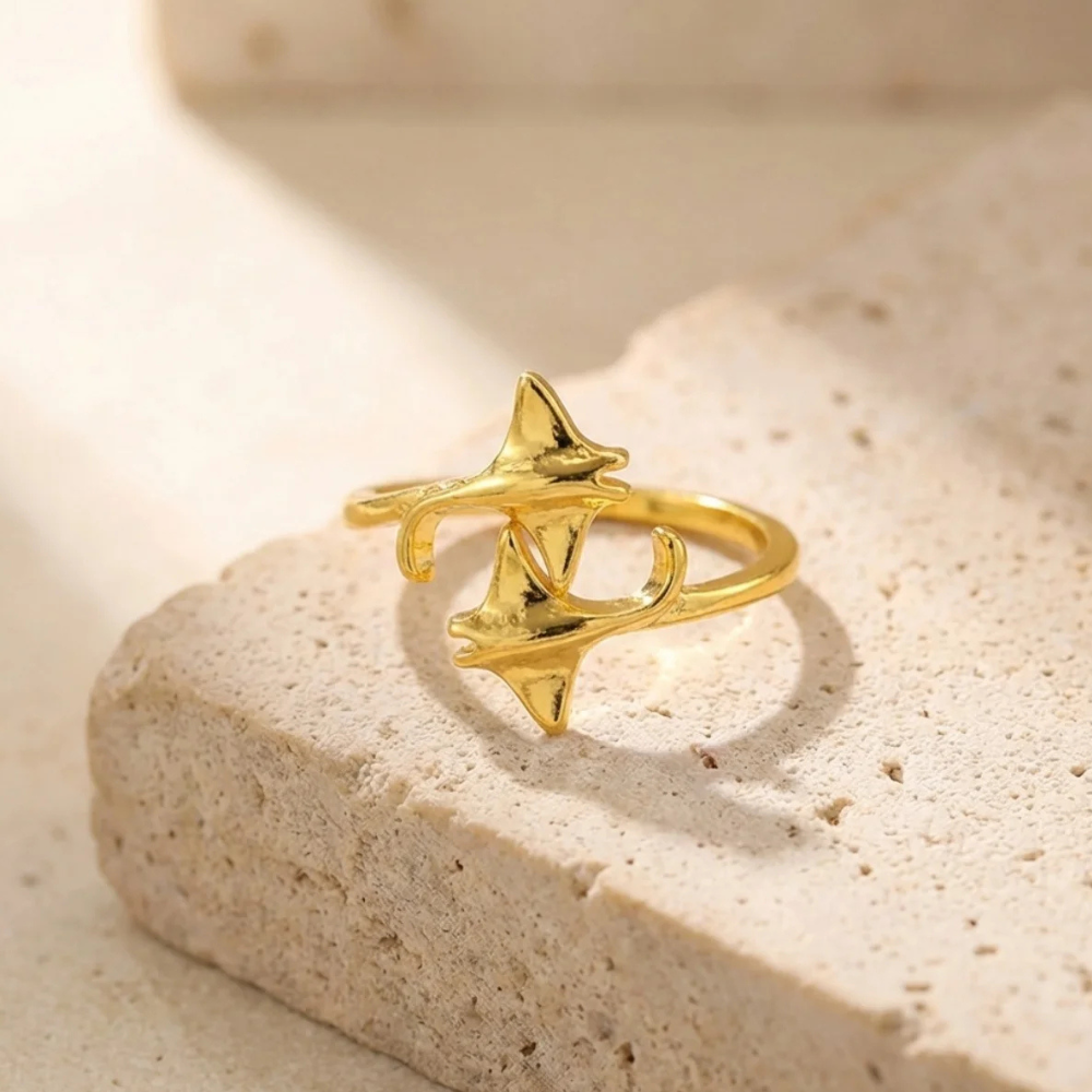 Bague Raie Manta Femme reglable