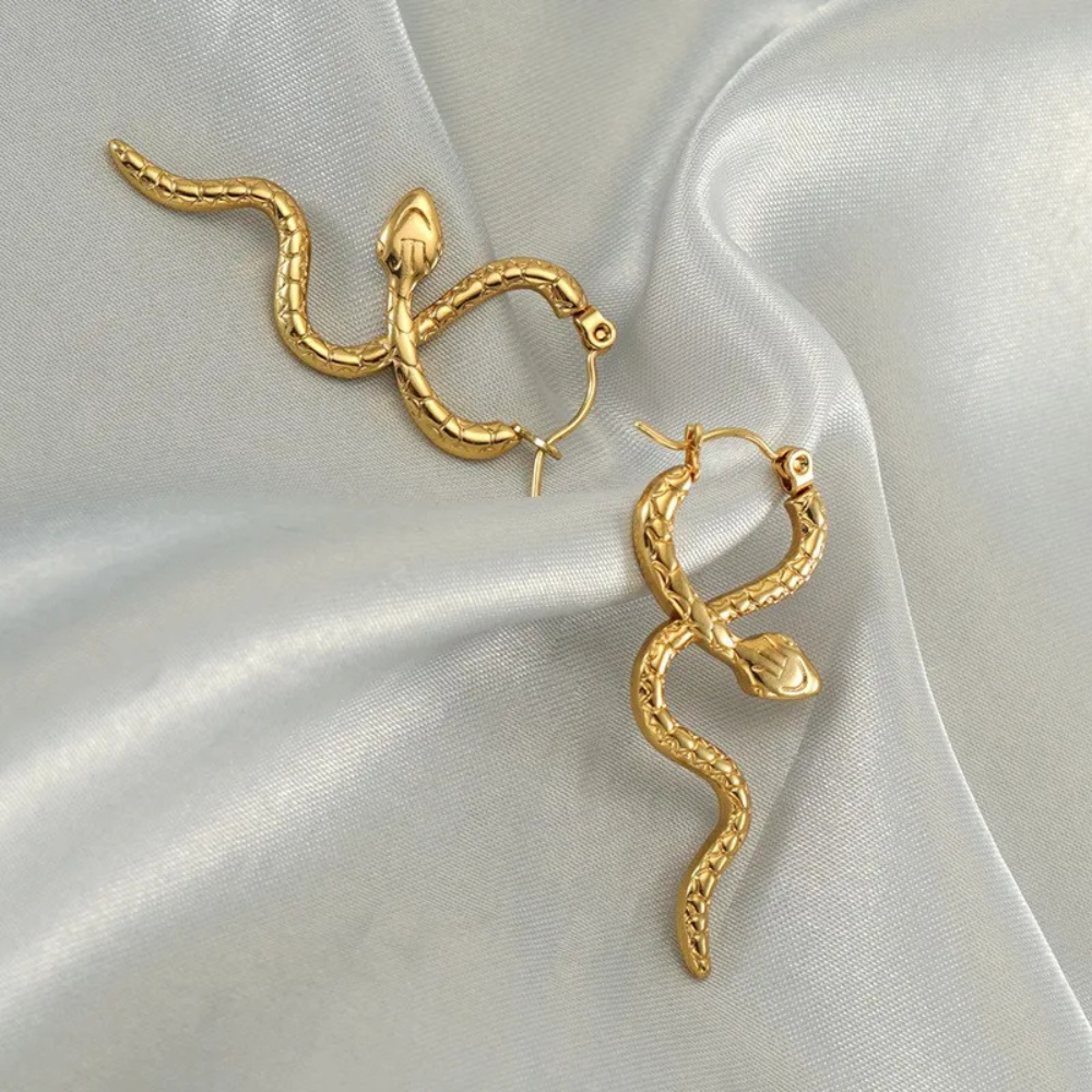 Boucles d'Oreilles Serpent texturé