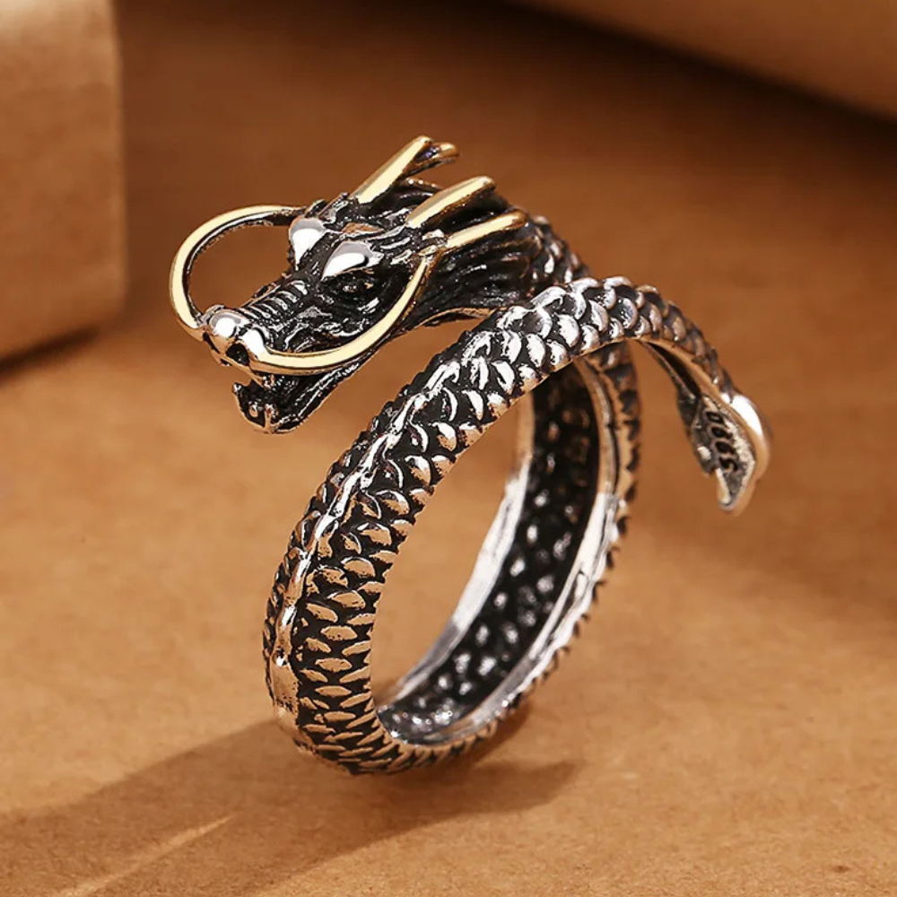 Bague Dragon Homme Vintage argent