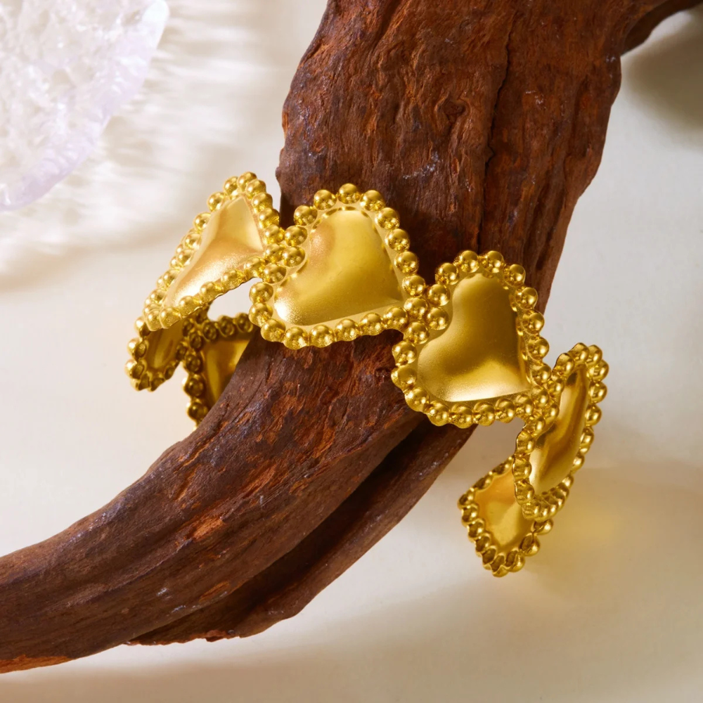 Jonc Cœurs Design dorré