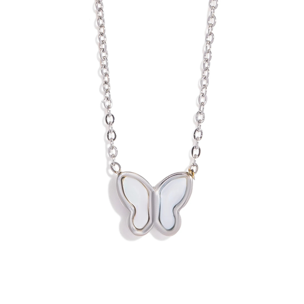 Collier Papillon Nacre argent