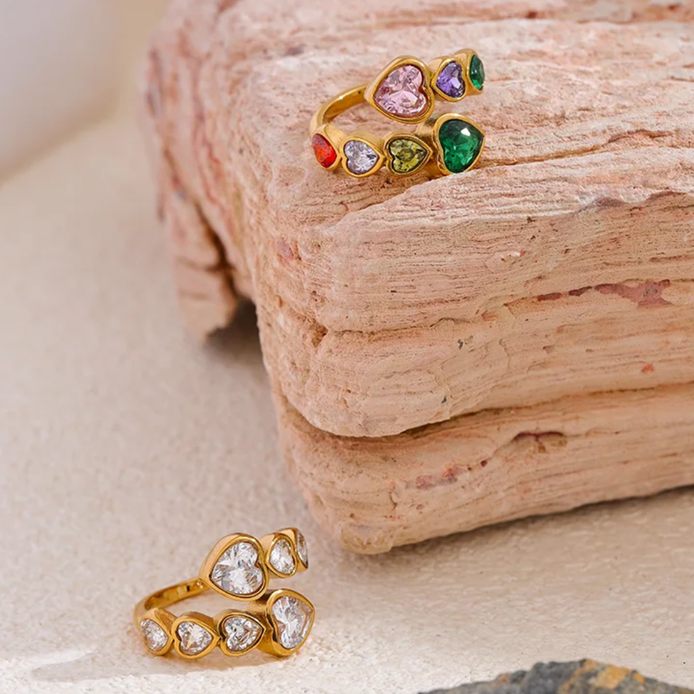 Bague 8 Coeurs Femme pas cher