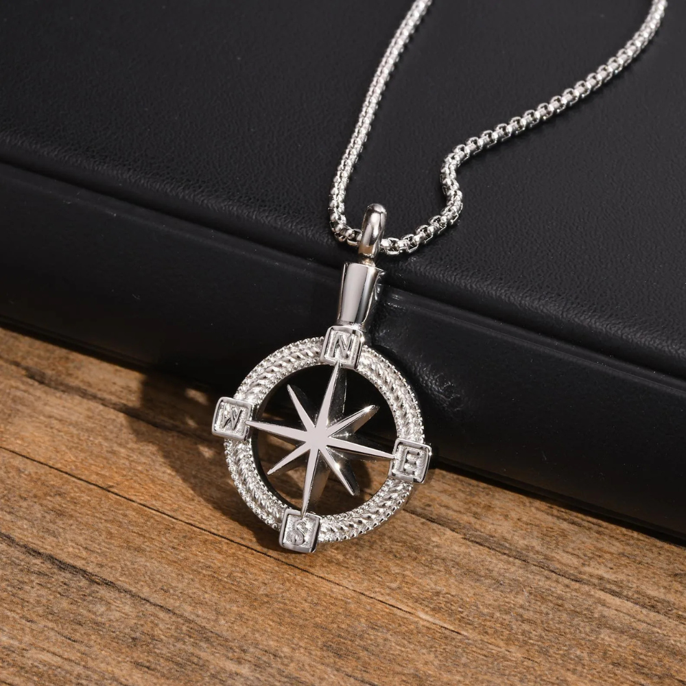 Collier Boussole Homme pendentif