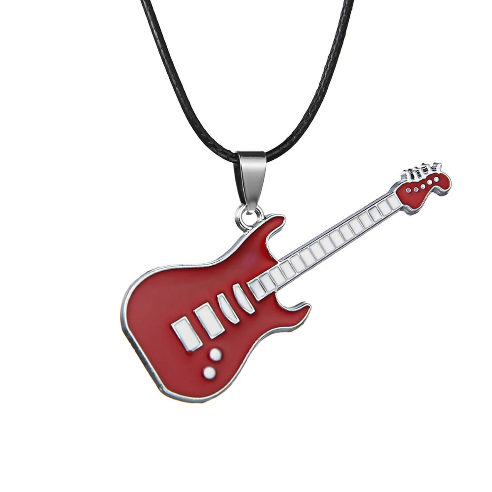 Collier Guitare rouge