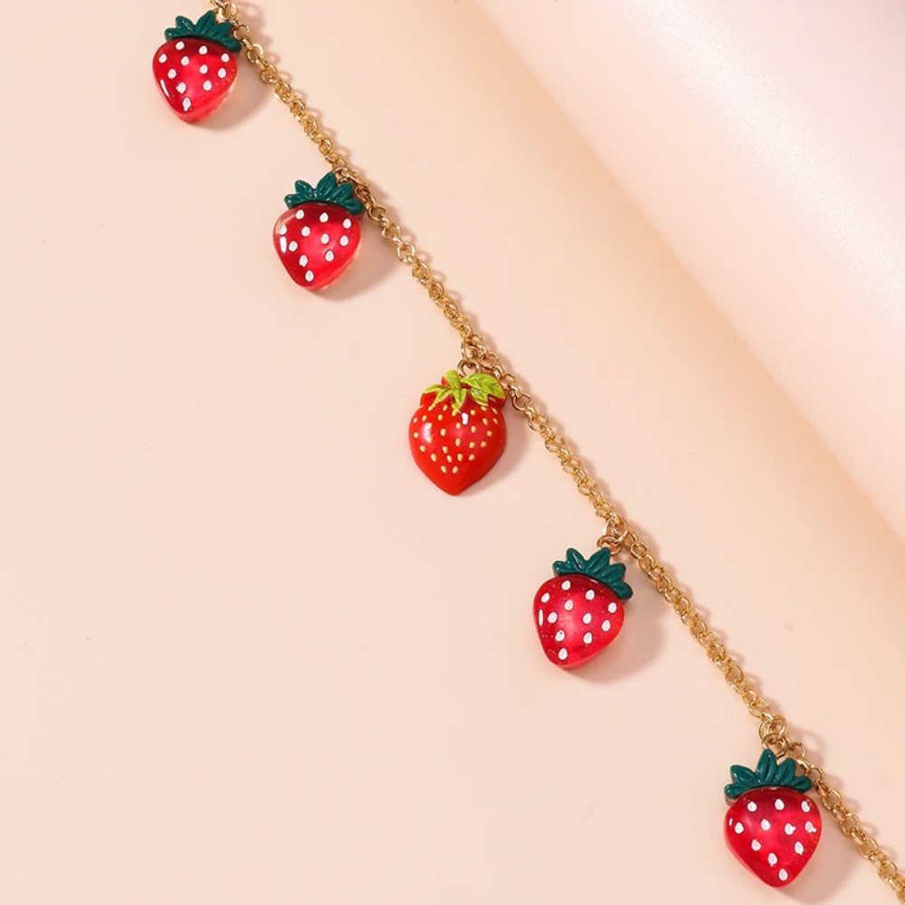 Collier breloque Fraise femme