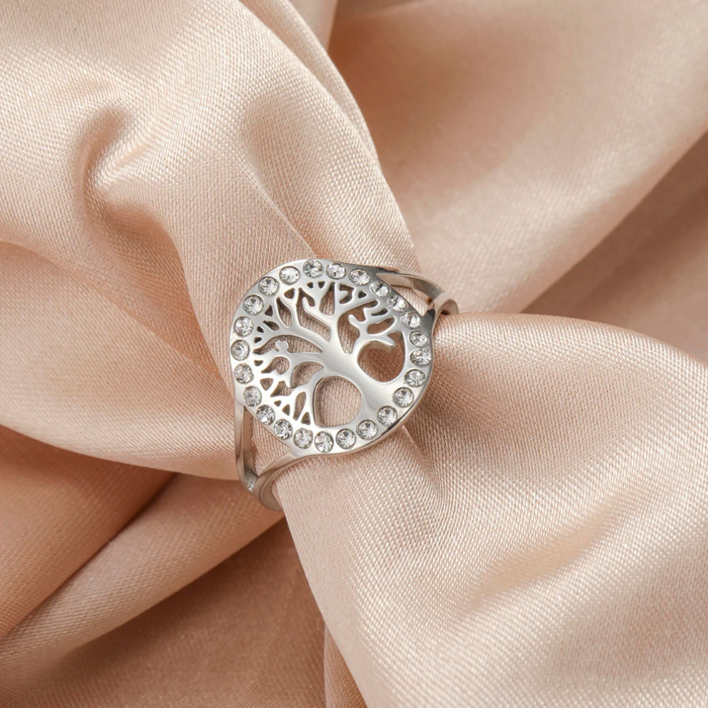 Bague Arbre de Vie Diamants argenté