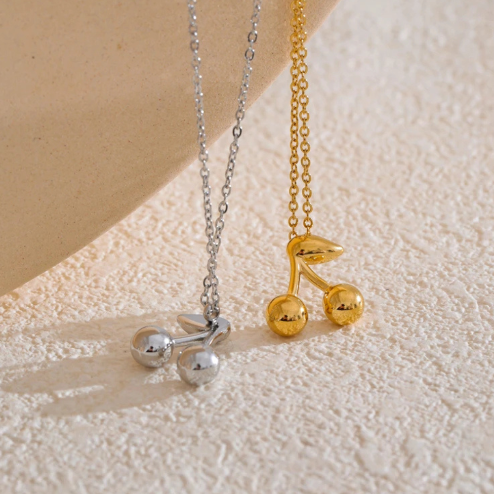 Collier Breloque Cerise femme or