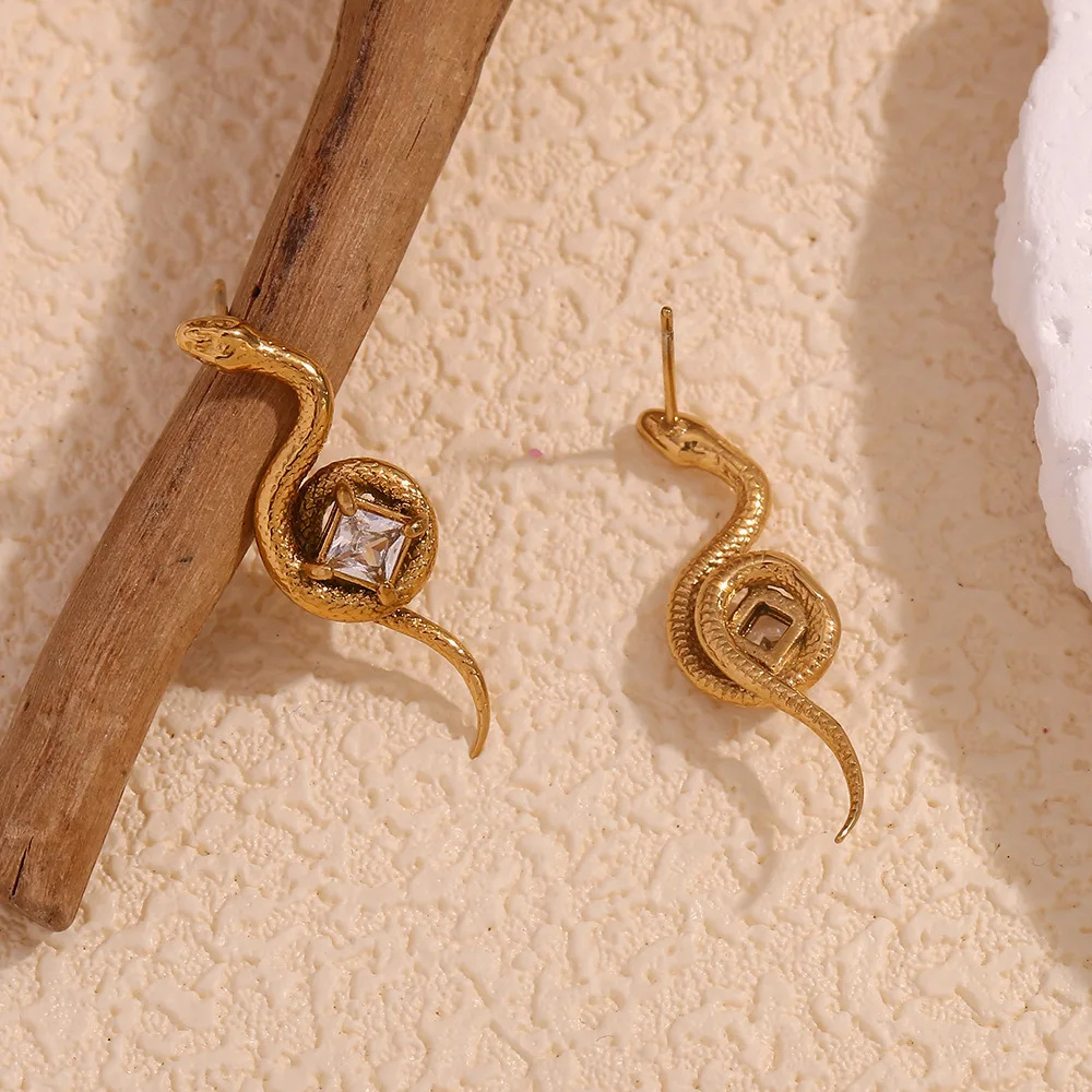 Boucles d'Oreilles Serpent zircon