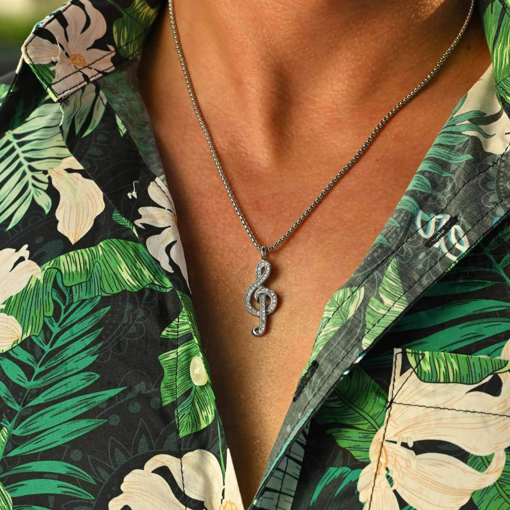Collier Clé de Sol Homme argent