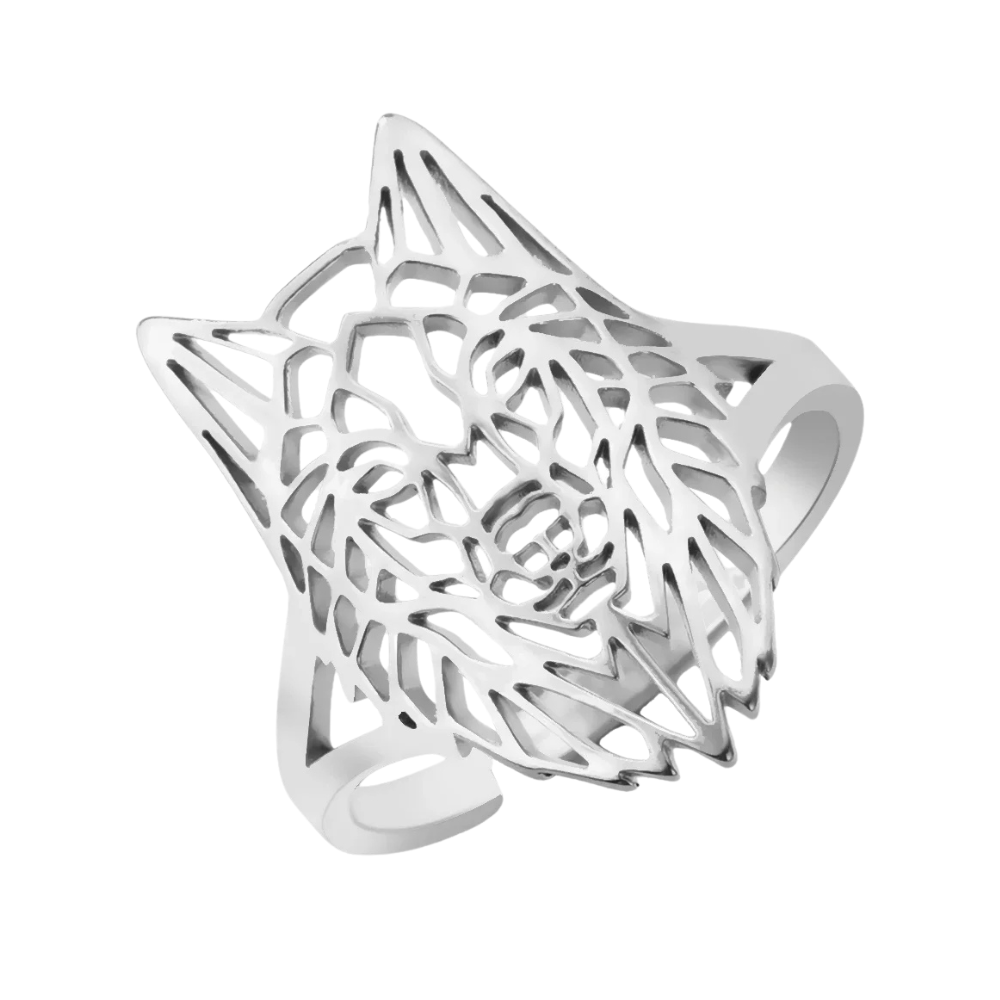 Bague Loup Origami argent