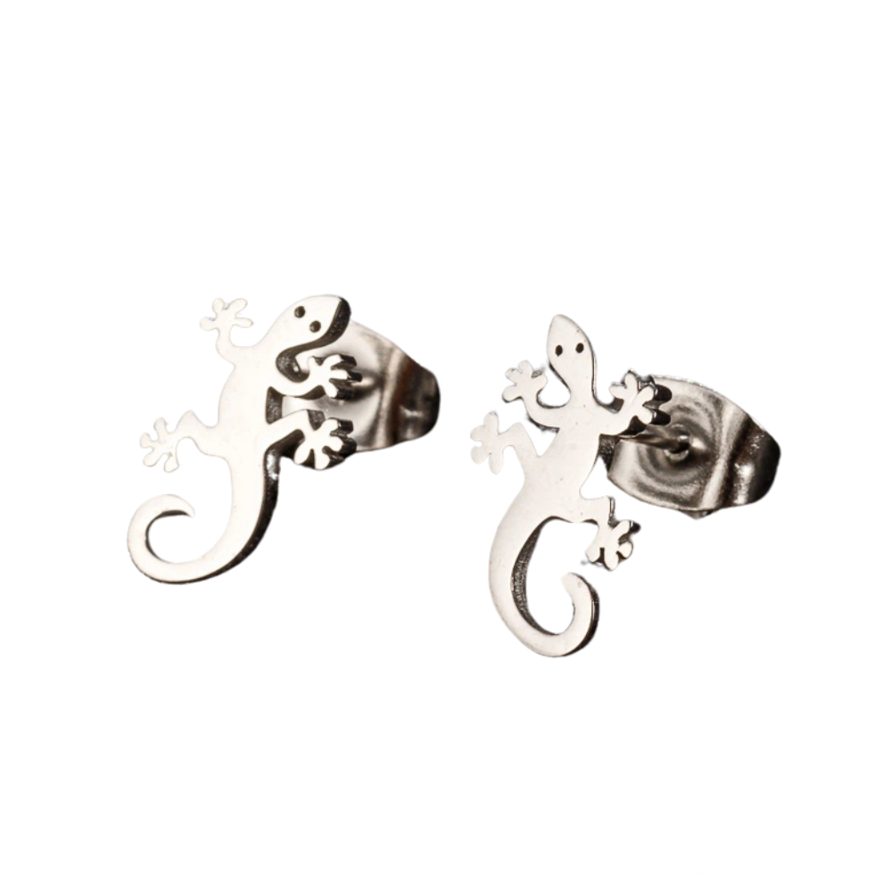Boucles d'Oreilles Petit Lézard argent