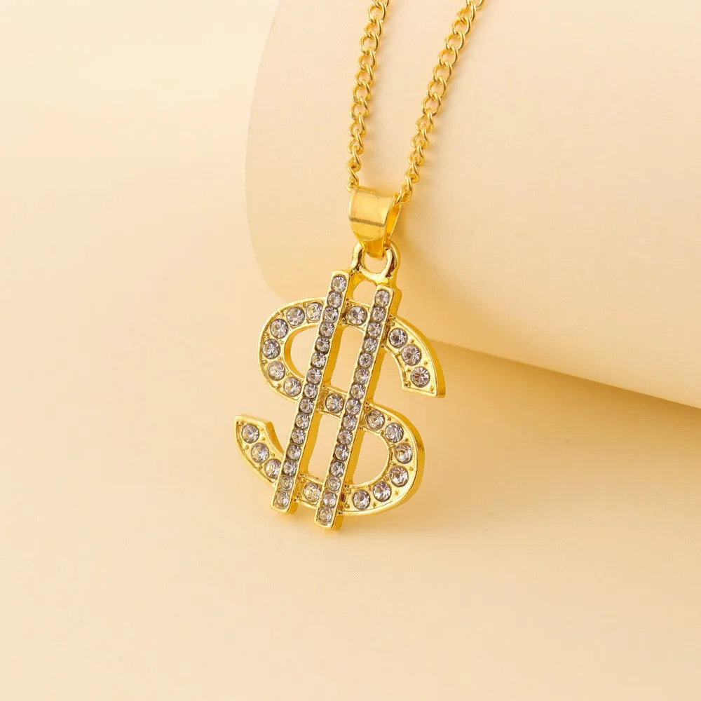 Collier Doré Brillant Dollar diamant