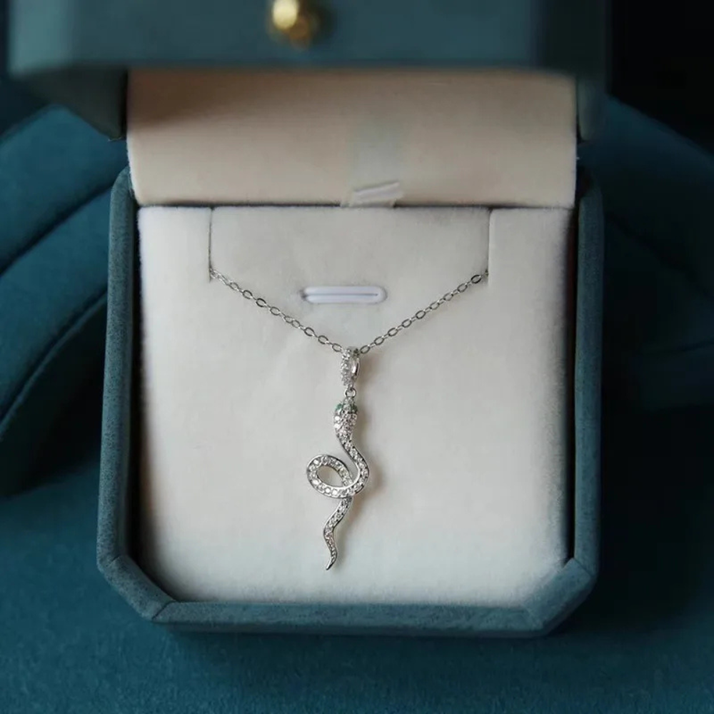 Collier Serpent Strass acier