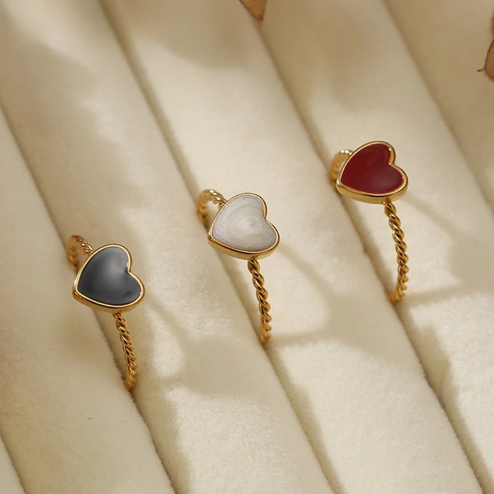 Bague Coeur Torsadé or