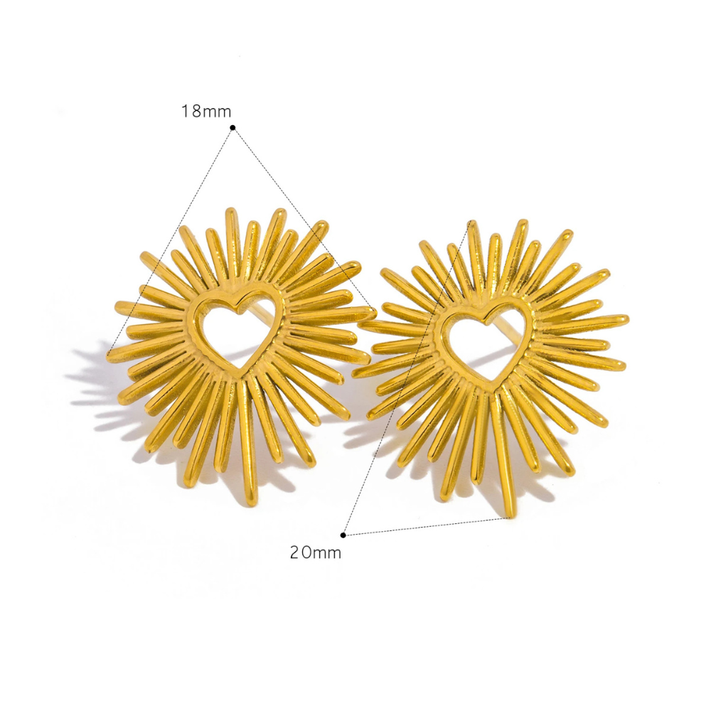 Boucles d'Oreilles Coeur Soleil creoles