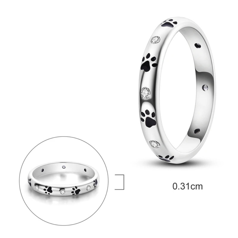 Bague Patte de Chien Diamants Argent femme
