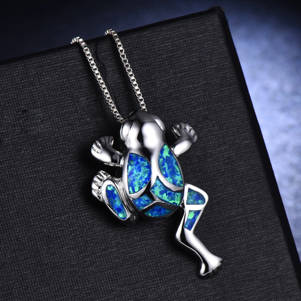 Collier Grenouille Bleue acier