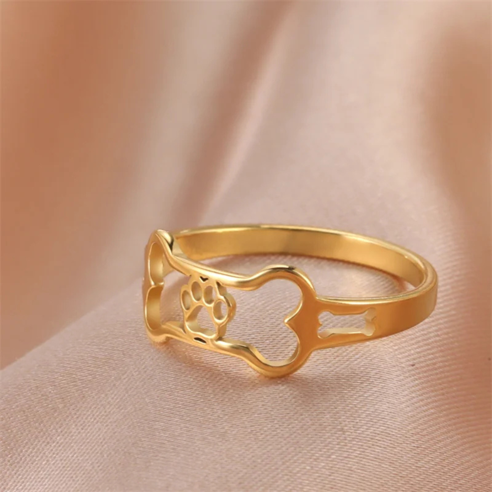 Bague Os de Chien doré