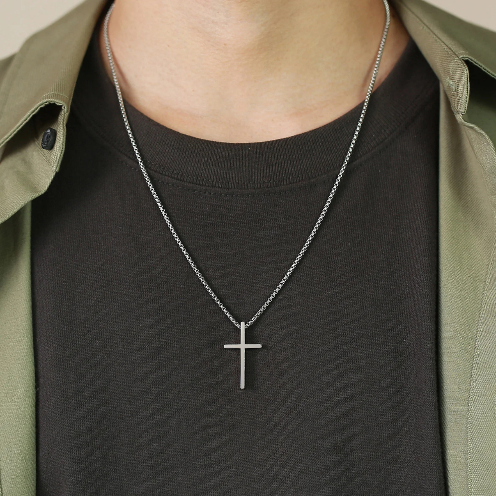 Collier Croix Homme argent