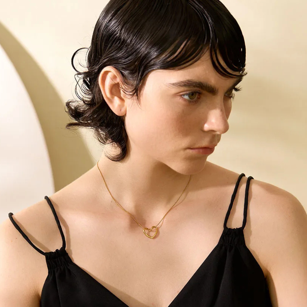 Collier Coeur Minimaliste doré femme
