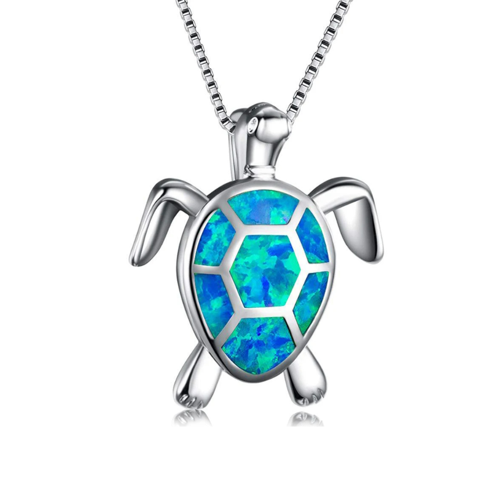 Collier Grenouille Argent et bleue