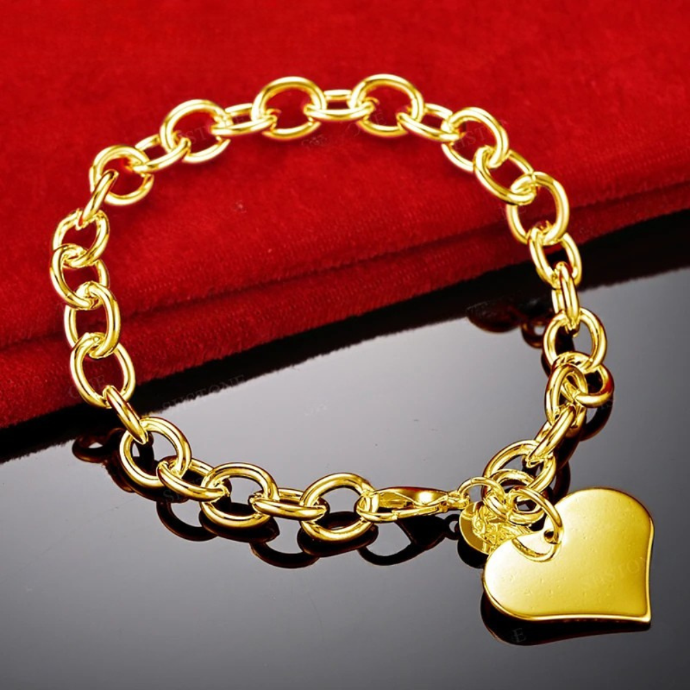 Bracelet Coeur Maillon acier
