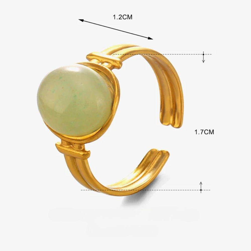 Bague Plaqué Or Pierre Verte clair