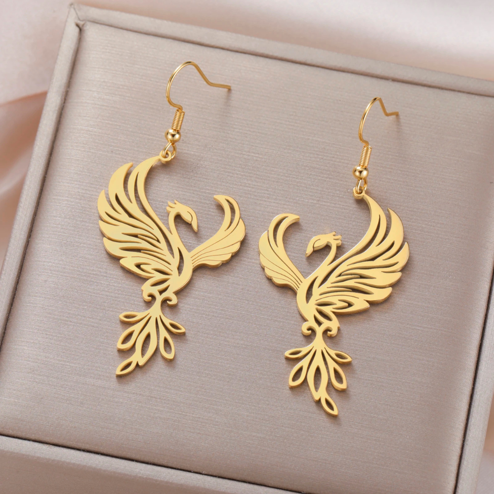 Boucles d'Oreilles Phoenix Femme doré