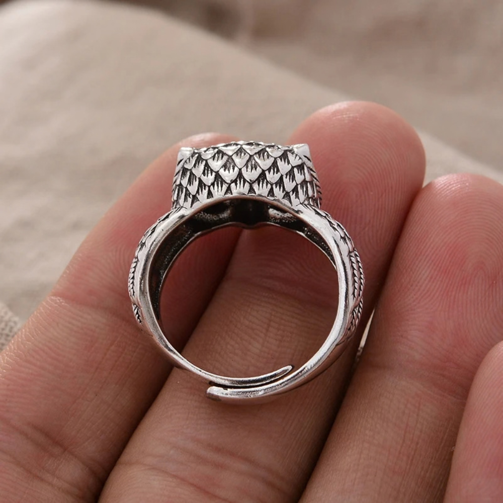 Bague Anneau Hibou tete