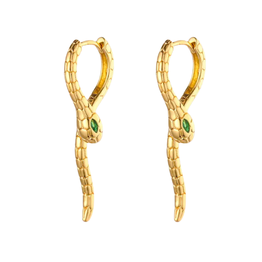 Boucles d'Oreilles Serpent Design or