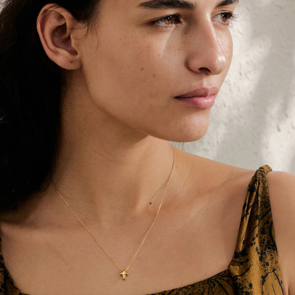 Collier Croix Bubble pendentif