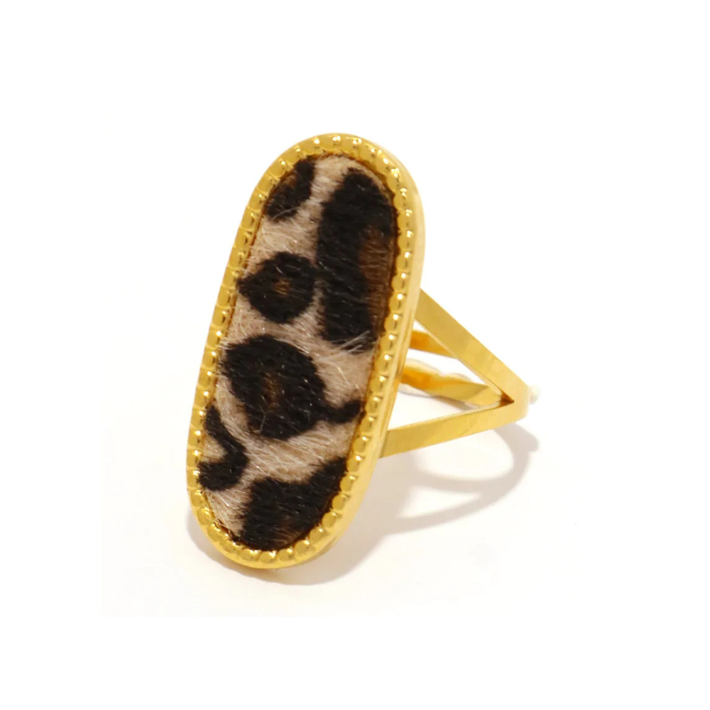 Bague Poil Léopard or
