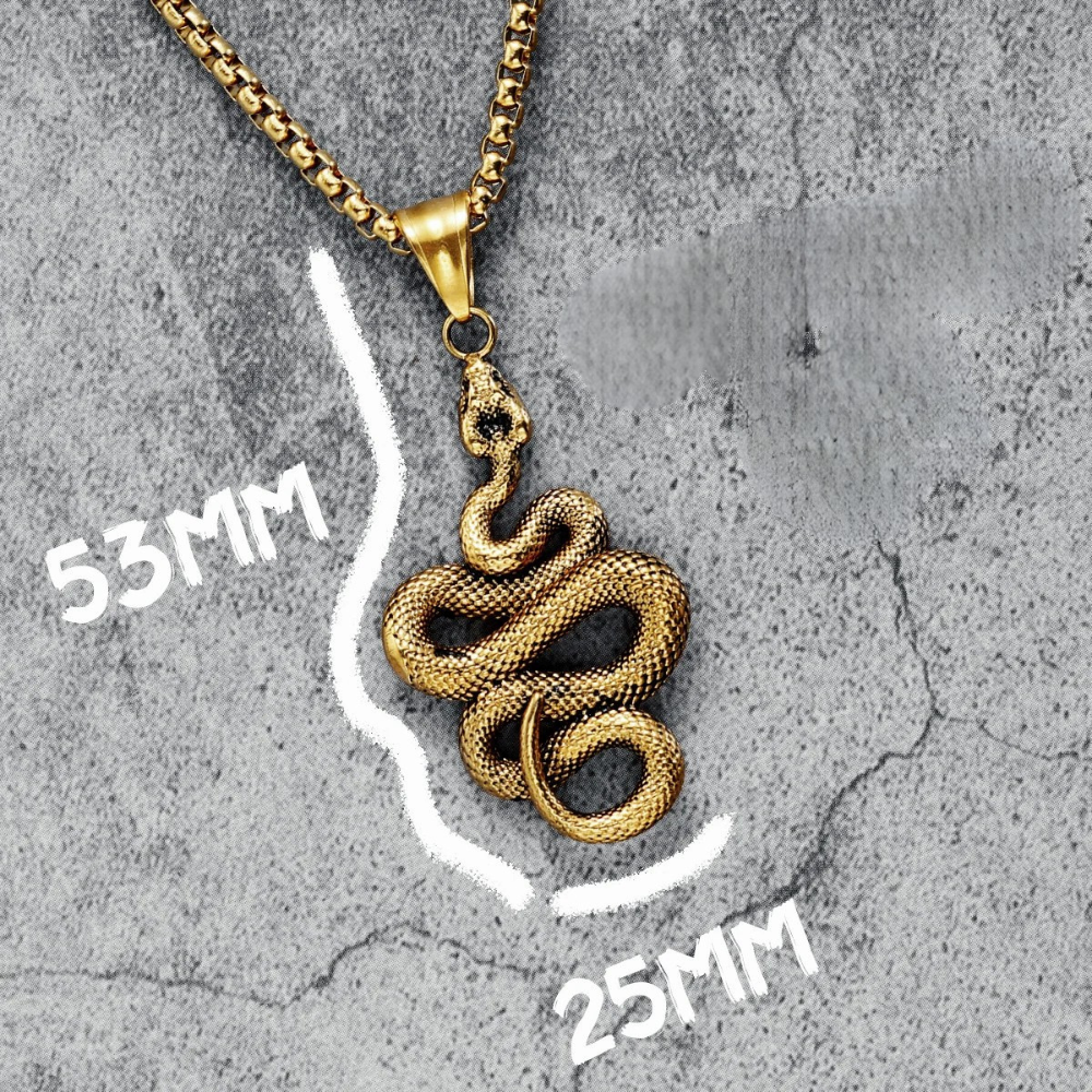 Collier Vipère Homme doré