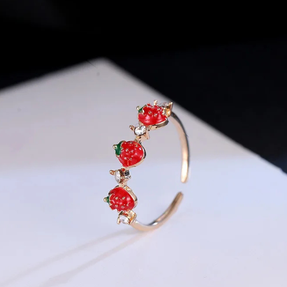 Bague fraise rouge