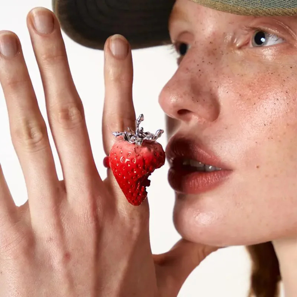 Bague Fraise Croquée femme