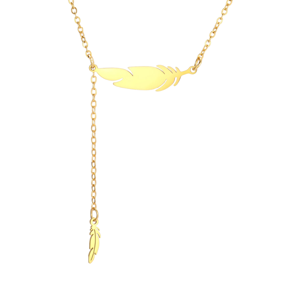 Collier Plume Femme or