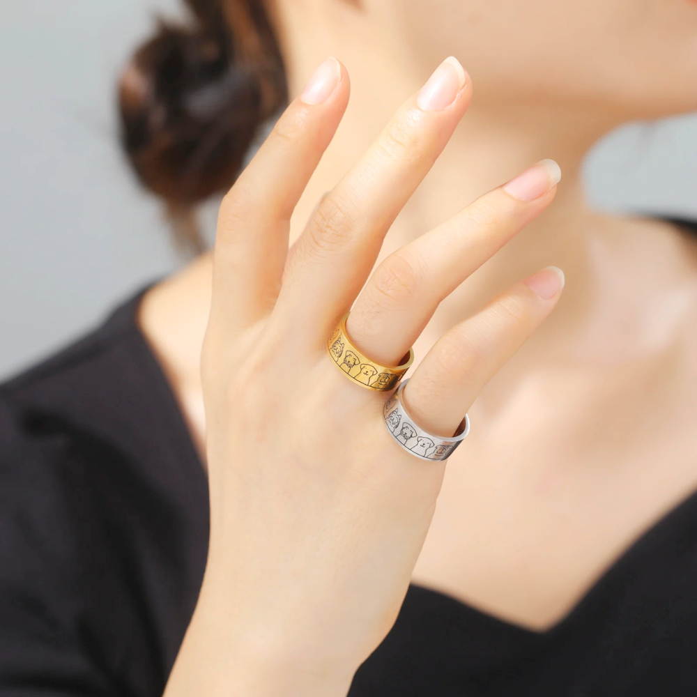 Bague Dessin de Chiens femme