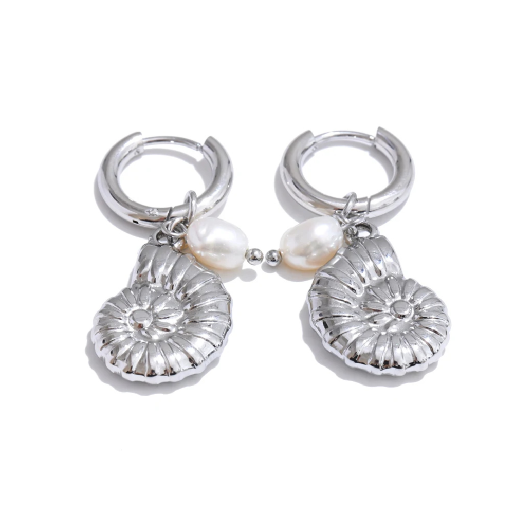Boucles d'Oreilles Breloque Escargot argent