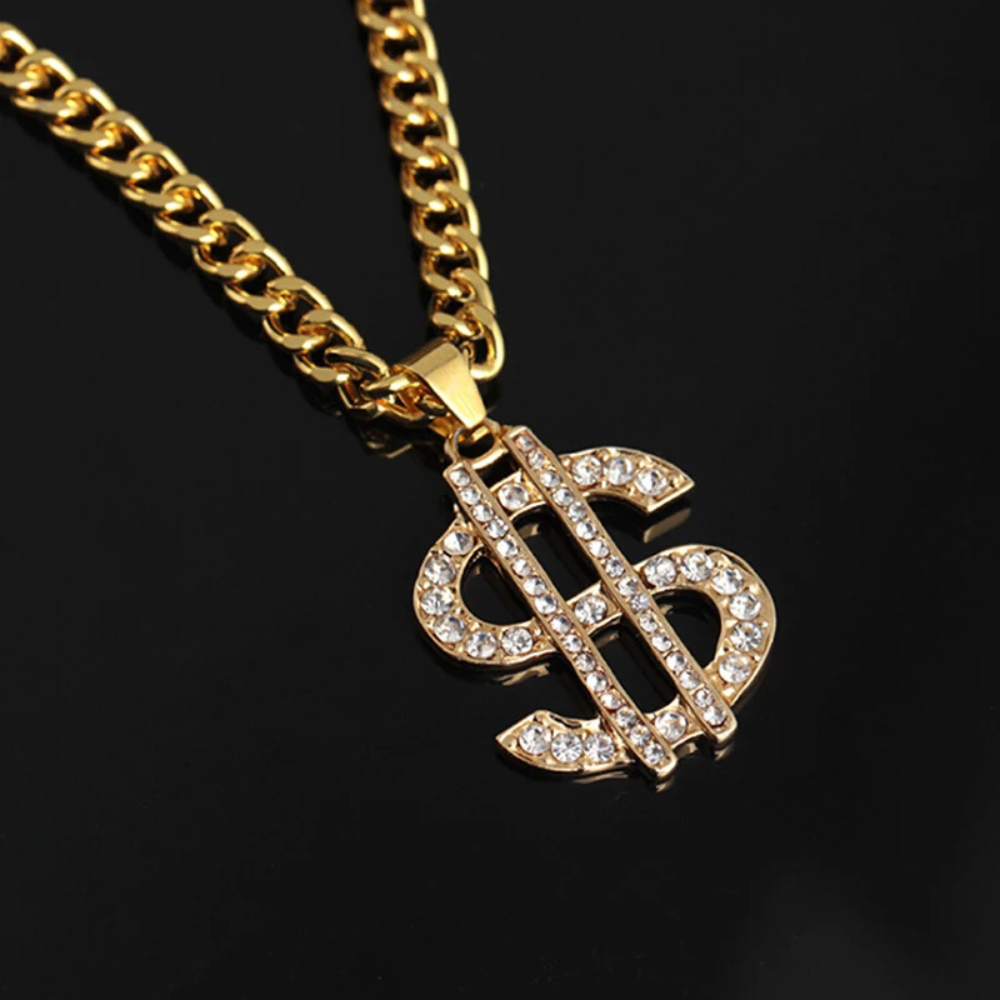 Collier en or Thug Life Dollars metal