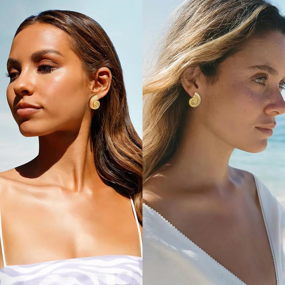 Boucles d'Oreilles Coquillage doré