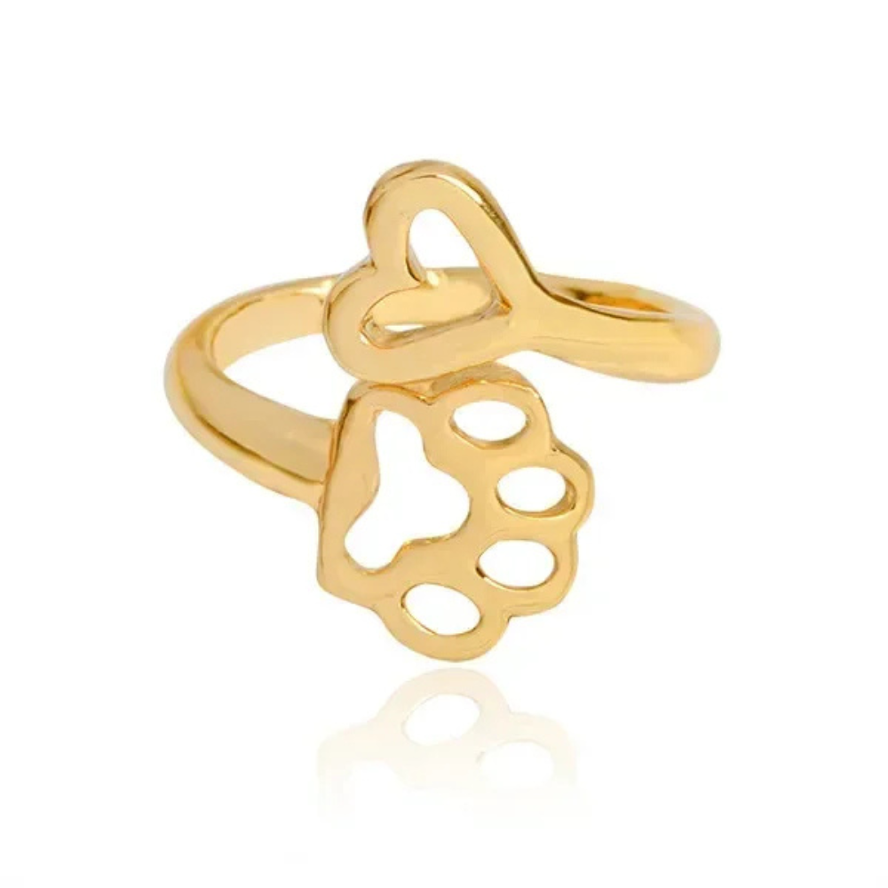 Bague Patte Chien Coeur